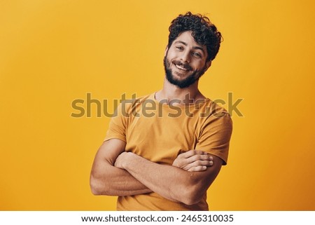 Similar – Image, Stock Photo Positive trendy black guy jumping on stairs on street