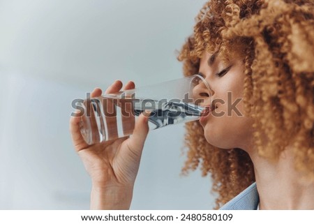 Similar – Woman in water in beautiful landscape