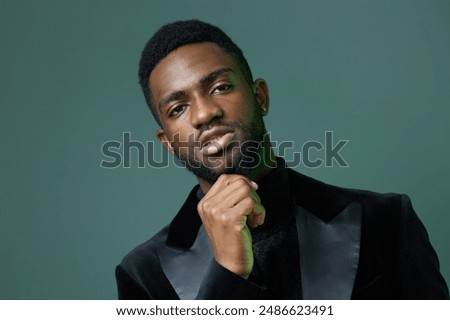 Similar – Image, Stock Photo Stylish black man with naked torso in studio