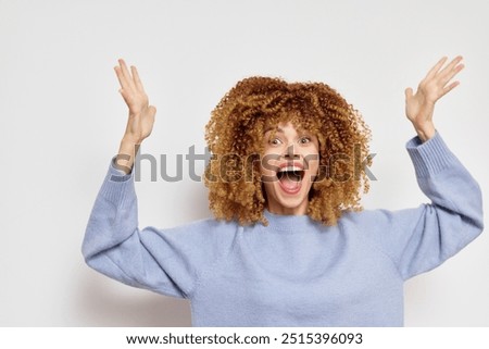 Image, Stock Photo Woman against the light relaxes after dancing in the dance studio