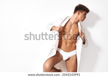 Similar – Image, Stock Photo Alluring model in underwear in studio