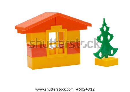 toy house isolated on white background