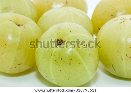 Gooseberry fruits on white background