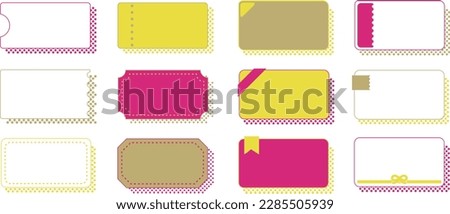 Illustration set of simple coupons, tickets, gift certificates, and discount coupons with dotted shading