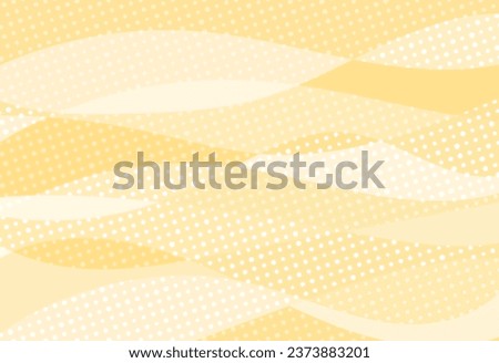 Random Wave Curves, Dot Polka Dot Pattern Background Illustration in Yellow
