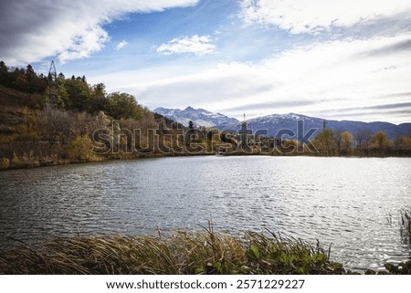 Similar – Image, Stock Photo Mountainous area against clean sky