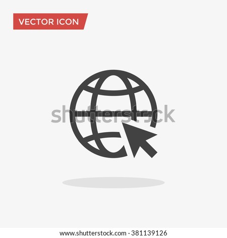 Go to web Icon in trendy flat style isolated on grey background. Website pictogram. Internet symbol for your web site design, logo, app, UI. Vector illustration, EPS10.