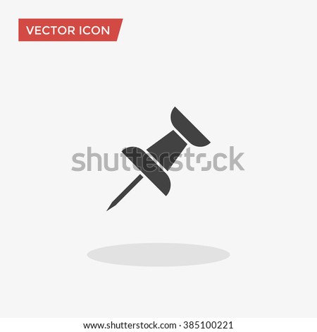 Push Pin Icon in trendy flat style isolated on grey background. Pin symbol for your web site design, logo, app, UI. Vector illustration, EPS10.