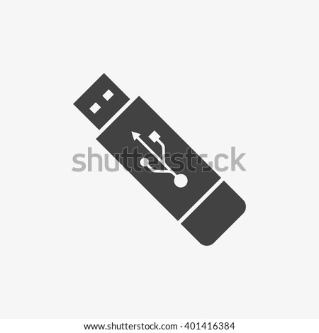 USB flash Icon in trendy flat style isolated on grey background, for your web site design, app, logo, UI. Vector illustration, EPS10.
