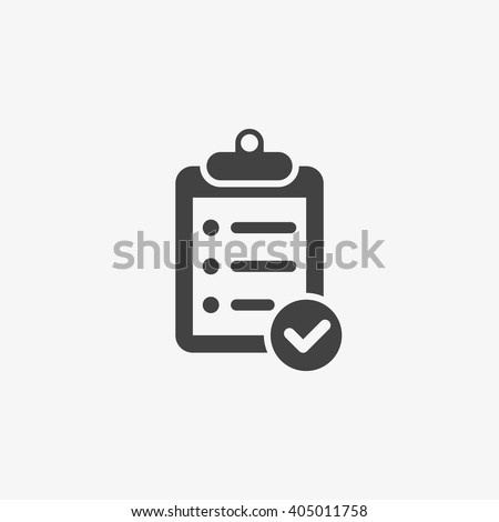 Clipboard Icon in trendy flat style isolated on grey background. Checklist symbol for your web site design, logo, app, UI. Vector illustration, EPS10.