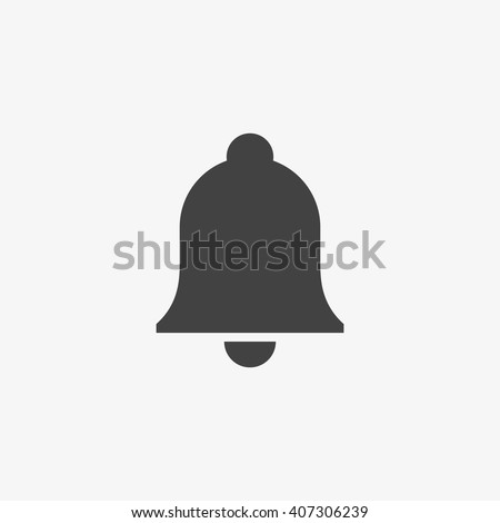 Bell Icon in trendy flat style isolated on grey background. Notification symbol for your web site design, logo, app, UI. Vector illustration, EPS10.