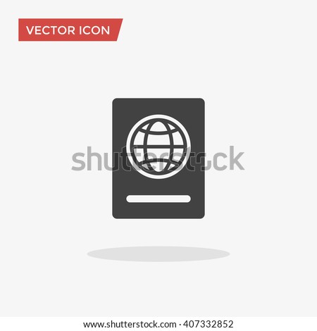 Passport Icon in trendy flat style isolated on grey background. Citizenship symbol for your web site design, logo, app, UI. Vector illustration, EPS10.