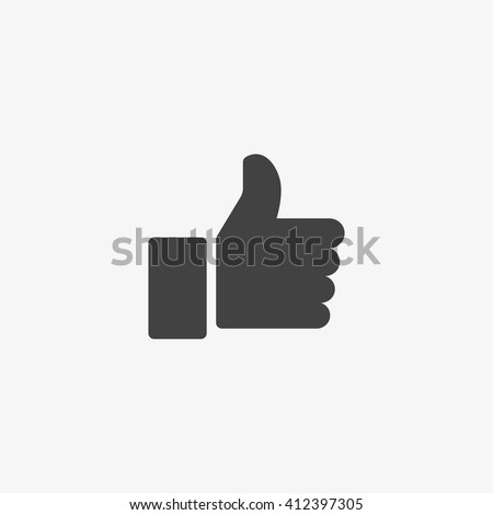 Thumb up Icon in trendy flat style isolated on grey background. Good symbol for your web site design, logo, app, UI. Vector illustration, EPS10.