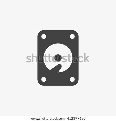 Hard disk Icon in trendy flat style isolated on grey background. Hdd symbol for your web design, logo, UI. Vector illustration, EPS10.