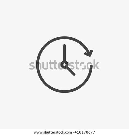 Clock Icon in trendy flat style isolated on grey background. Time symbol for your web site design, logo, app, UI. Vector illustration, EPS10.