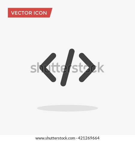 Code Icon in trendy flat style isolated on grey background. Code symbol for your web site design, logo, app, UI. Vector illustration, EPS10.