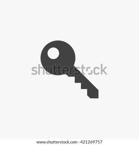 Key Icon in trendy flat style isolated on grey background. Key symbol for your web site design, logo, app, UI. Vector illustration, EPS10.