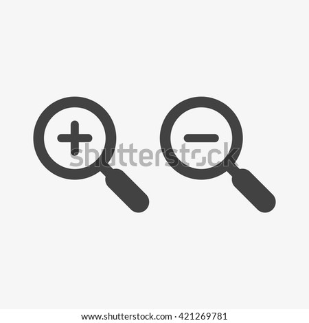 Zoom Icon in trendy flat style isolated on grey background. Enlarge and decrease symbols for your web site design, logo, app, UI. Vector illustration, EPS10.