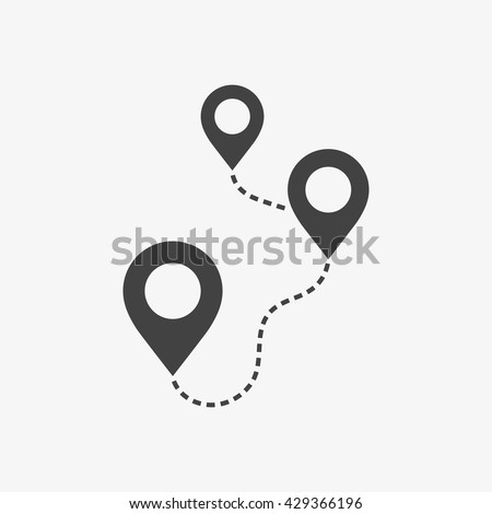 Location Icon in trendy flat style isolated on grey background. Route symbol for your web site design, logo, app, UI. Vector illustration, EPS10.