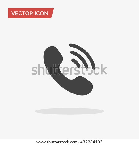 Phone icon in trendy flat style isolated on grey background. Handset icon with waves. Telephone symbol for your web site design, logo, app, UI. Vector illustration, EPS10.