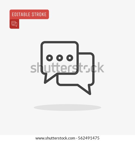 Outline Chat Icon isolated on grey background. Line Dialogue pictogram. Speech bubble symbol for your web site design, logo, app, UI. Editable stroke. Vector illustration. EPS10