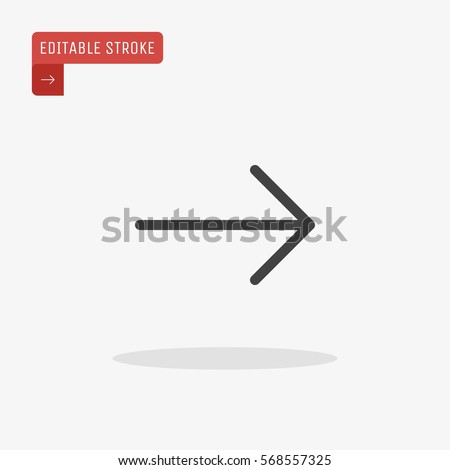 Arrow Icon isolated on grey background for your web site design, logo, app, UI. Editable stroke. Vector illustration, EPS10.