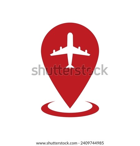 illustration maps logo vector with airplane in the middle. Good for flight logo, flight icon etc.