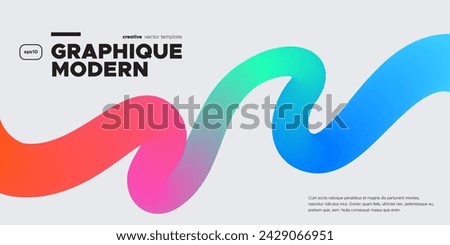 Wavy shape with gradient colors on white background. Vector illustration.