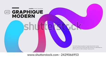 Wavy shape with gradient colors on white background. Vector illustration.