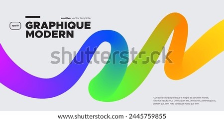 Wavy shape with Colorful gradient. Vector illustration.