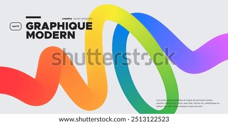 Wavy shape with Colorful gradient. Vector illustration.