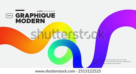 Wavy shape with Colorful gradient. Vector illustration.