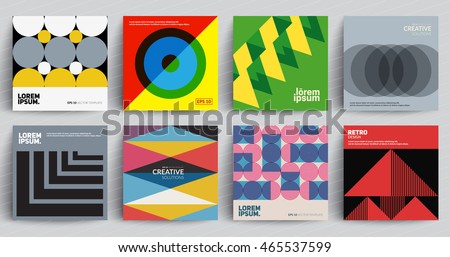 Retro covers set. Colorful modernism. Eps10 vector. Future covers design, vector illustration.