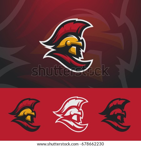 Spartan logo design. Warrior sport team symbol. Eps10 vector.