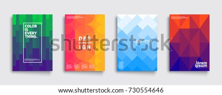 Colorful mosaic covers design. Minimal geometric pattern gradients. Eps10 vector.