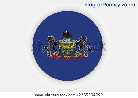 High detailed flag of Pennsylvania. Pennsylvania state flag, National Pennsylvania flag. Flag of state Pennsylvania. USA. America.