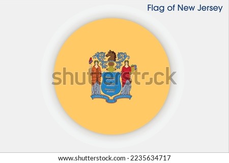 High detailed flag of New Jersey. New Jersey state flag, National New Jersey flag. Flag of state New Jersey. USA. America. 