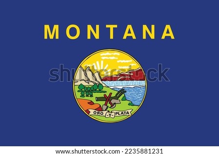High detailed flag of Montana. Montana state flag, National Montana flag. Flag of state Montana. USA. America.