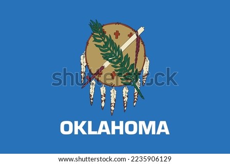 High detailed flag of Oklahoma. Oklahoma state flag, National Oklahoma flag. Flag of state Oklahoma. USA. America. 