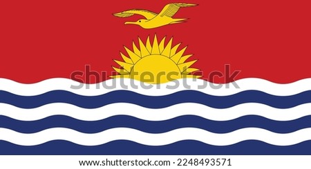 High detailed flag of Kiribati. National Kiribati flag. Oceania.