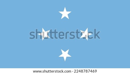 High detailed flag of Micronesia. National Micronesia flag. Oceania.