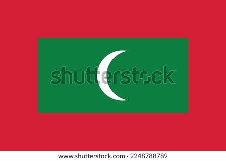 High detailed flag of Maldives. National Maldives flag. Asia.