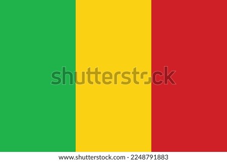High detailed flag of Mali. National Mali flag. Africa.