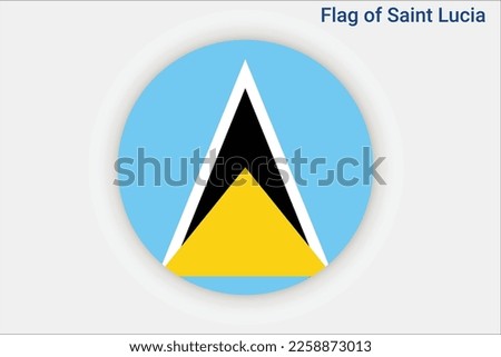 High detailed flag of Saint Lucia. National Saint Lucia flag. North America.