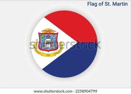 High detailed flag of St. Martin. National St. Martin flag. North America.