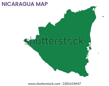 High detailed map of Nicaragua. Outline map of Nicaragua. North America