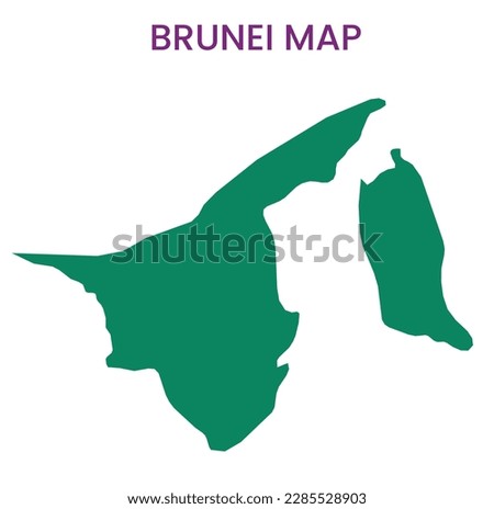 High detailed map of Brunei. Outline map of Brunei. Asia