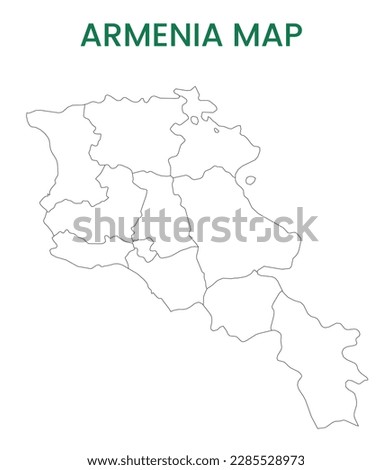 High detailed map of Armenia. Outline map of Armenia. Asia