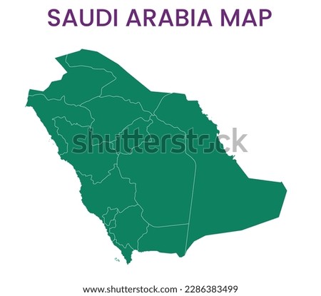 High detailed map of Saudi Arabia. Outline map of Saudi Arabia. Asia