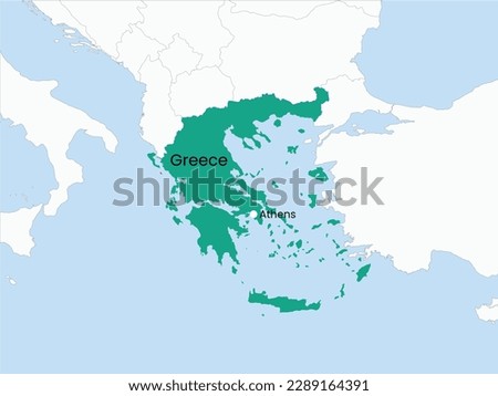 High detailed map of Greece. Outline map of Greece. Europe